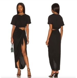 Free people Rae cutout maxi dress wrap tie high slit size M